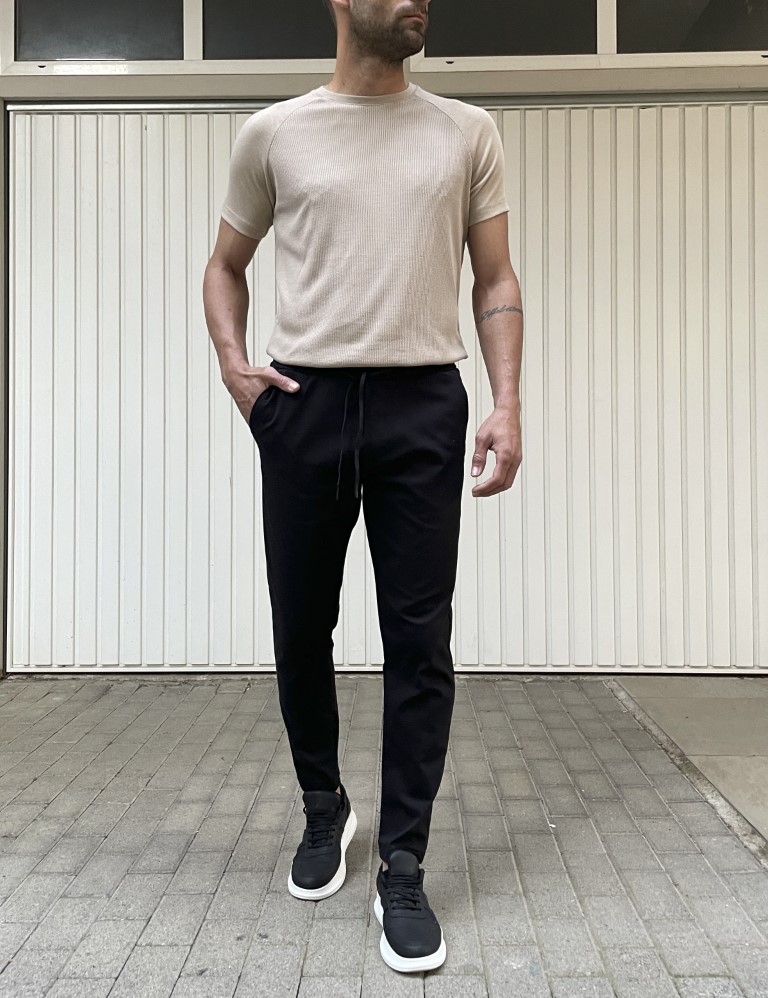 Ανδρικό μαύρο υφασμάτινο παντελόνι PNT2102 φωτογραφία